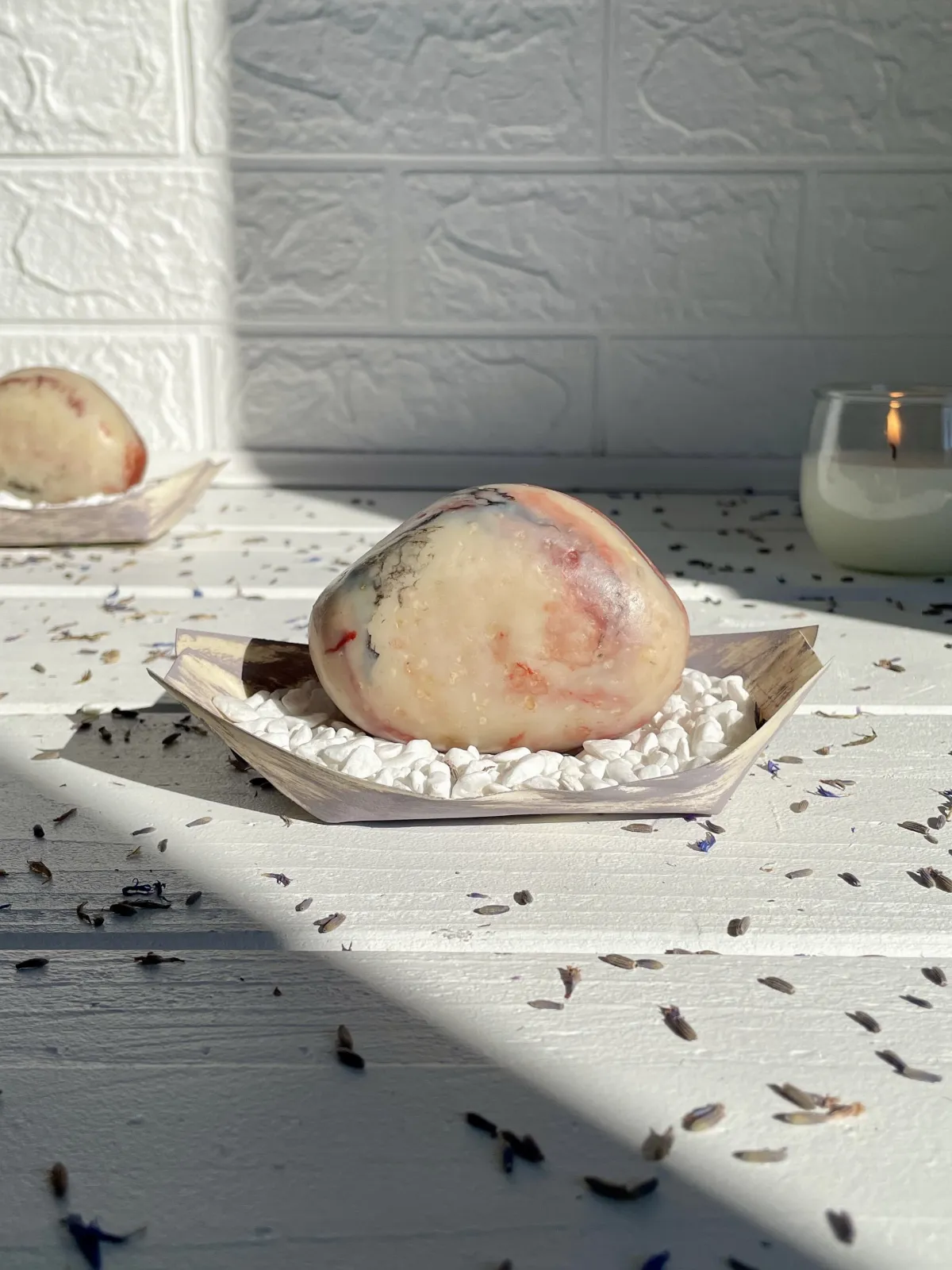 White clay & honey stone soap