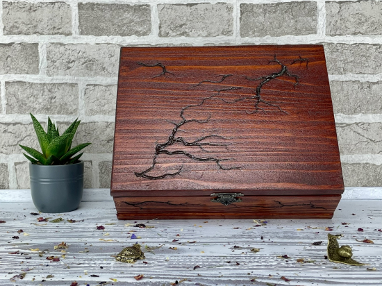 THE ARTISAN'S WOODEN JEWELRY  BOX-CHESTNUT