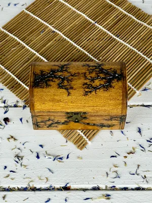 Lichtenberg wooden jewelry chest with hazelnut finish