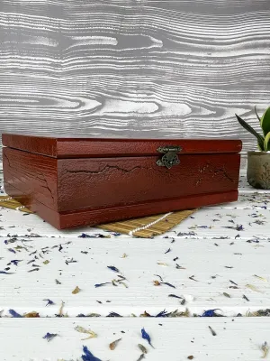 Lichtenberg wooden jewelry box with mahogany finish