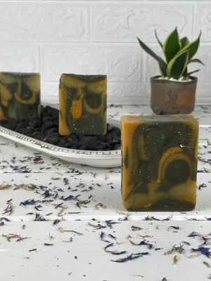 Coconut, sea buckthorn & charcoal classic soap