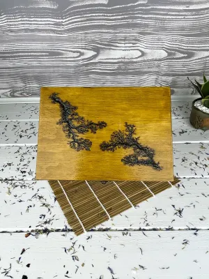 Compartmented Lichtenberg wooden jewelry box with walnut finish