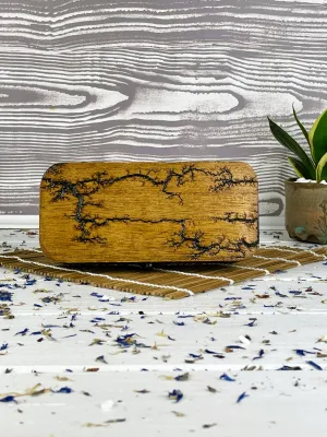Rectangular Lichtenberg wooden jewelry box with rounded corners