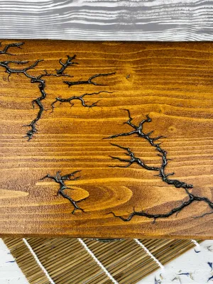 Lichtenberg wooden jewelry box with hazelnut finish