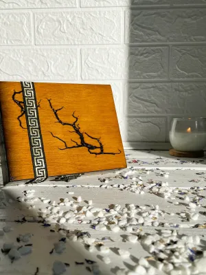 Rectangular wooden jewelry box with hazelnut finish