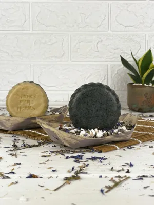 Charcoal & white clay round soap
