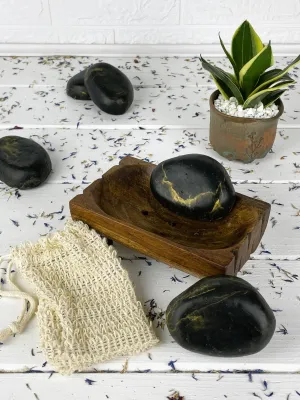 Charcoal stone soap