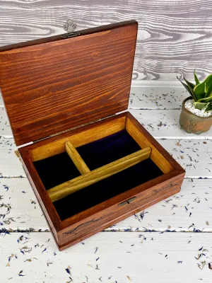 Lichtenberg wooden jewelry box with chestnut finish