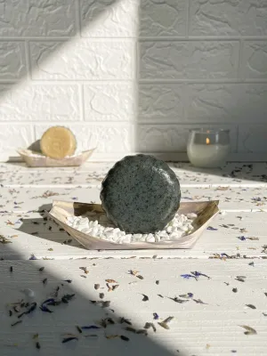 Charcoal & white clay round soap