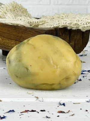 White clay, salt & charcoal eroded stone soap