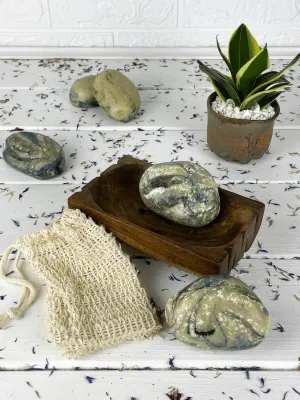 Salt stone soap