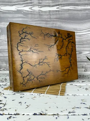 Lichtenberg wooden jewelry box with oak finish