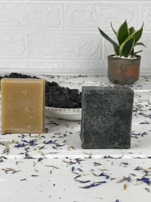 Coconut, olive & carbon classic soap set