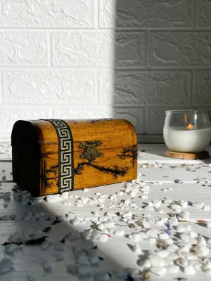 Lichtenberg wooden jewelry chest with hazelnut finish
