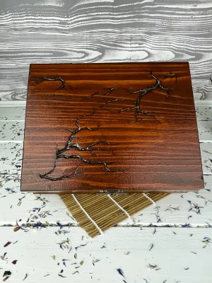 Lichtenberg wooden jewelry box with chestnut finish