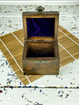 Cube Lichtenberg wooden jewelry box with wenge finish