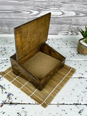 Trapezoidal Lichtenberg wooden desk organizer with wenge finish