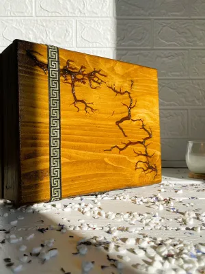 Lichtenberg wooden jewelry box with walnut finish