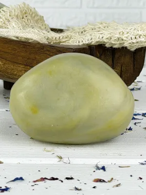 White & green clay stone soap