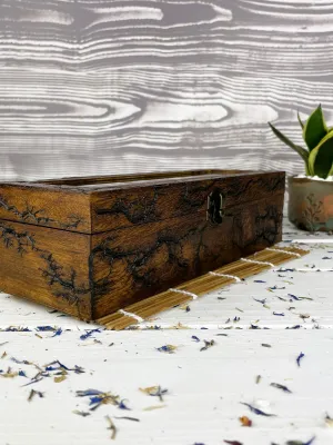 Lichtenberg wooden watch box with hazelnut finish