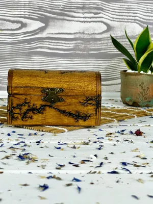 Lichtenberg wooden jewelry chest with hazelnut finish