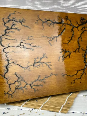 Lichtenberg wooden jewelry box with oak finish