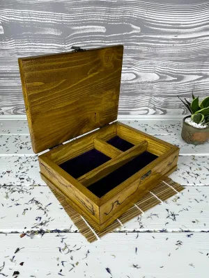 Lichtenberg wooden jewelry box with walnut finish