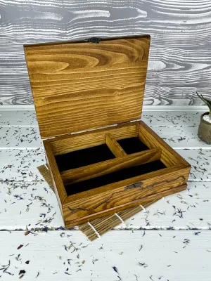 Lichtenberg wooden jewelry box with hazelnut finish