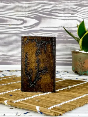 Lichtenberg wooden pen holder with wenge and hazelnut finish