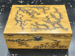 LARGE WOODEN  JEWELRY BOX-WALNUT