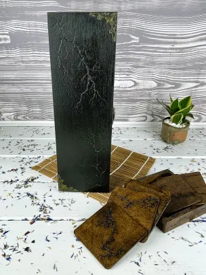 Lichtenberg wooden wine gift set with box and 6 coasters