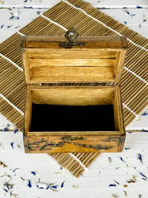 Lichtenberg wooden jewelry chest with hazelnut finish