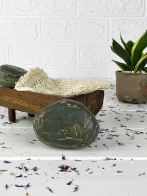 Blue clay eroded stone soap