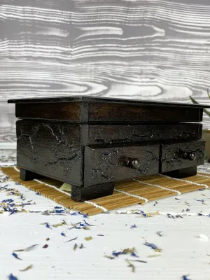 2-drawer Lichtenberg wooden jewelry box with dark wenge and hazelnut finish