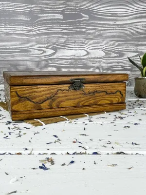 Lichtenberg wooden jewelry box with hazelnut finish