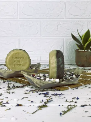 Charcoal & white clay round soap