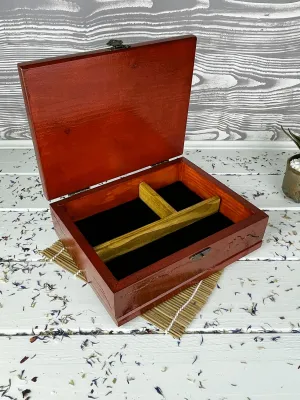 Lichtenberg wooden jewelry box with mahogany finish