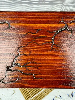 Lichtenberg wooden jewelry box with chestnut finish