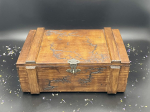 LARGE WOODEN STORAGE  BOX -HAZELNUT 1