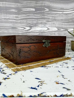 Lichtenberg wooden memory box with chestnut finish