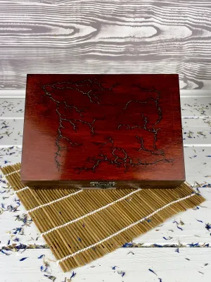 Lichtenberg wooden memory box with chestnut finish