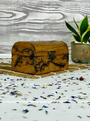 Lichtenberg wooden jewelry chest with hazelnut finish