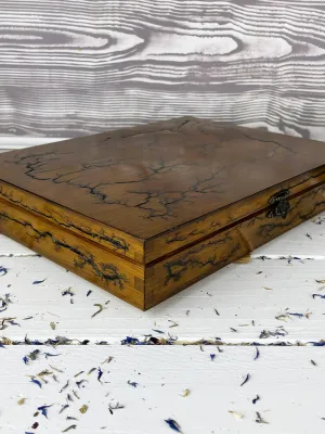 Lichtenberg wooden jewelry box with oak finish
