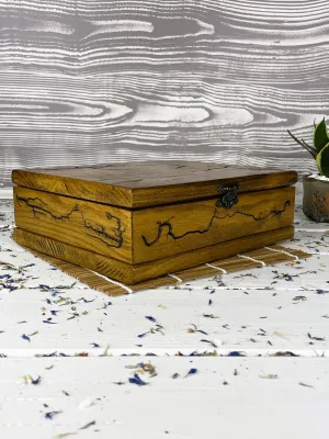 Lichtenberg wooden jewelry box with walnut finish