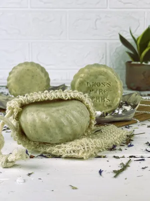 White clay round soap
