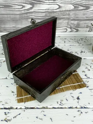 Lichtenberg wooden memory box with dark wenge and hazelnut finish