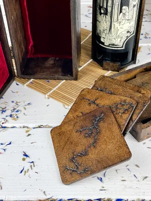 Lichtenberg wooden wine gift set with box and 6 coasters