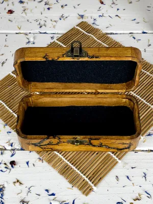 Rectangular Lichtenberg wooden jewelry box with rounded corners