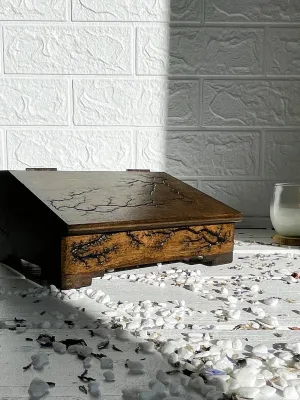 Trapezoidal Lichtenberg wooden desk organizer with wenge finish