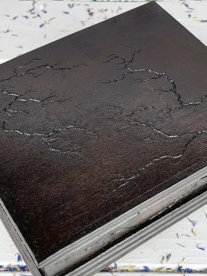 Lichtenberg wooden jewelry box with dark wenge and hazelnut finish